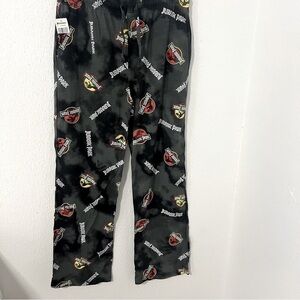 Jurassic Park Adult Gray Tie Dye Logo Pajamas Sleep Lounge Pants Size Medium NWT